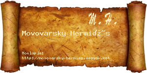 Movovarsky Hermiás névjegykártya